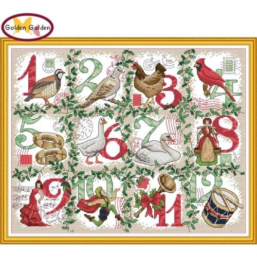 GG Christmas Stamped Cross Stitch Painting Embroidery Needlework Set Joy Sunday 14CT 11CT Counted Cross Stitch for Home Decor