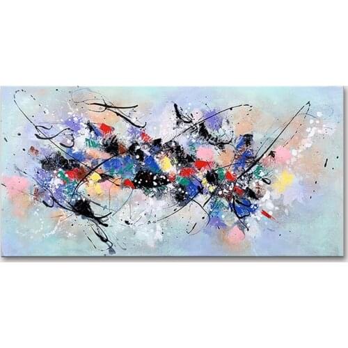 Mintura Wall Picture for Living Room Oil Paintings on Canva Hand Painted Abstract Colors and Lines Home Decor Wall Art No Framed