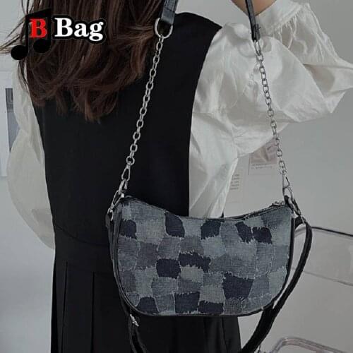 Splice design Denim messenger bag Women Shoulder tote Casual female Handbags Lady Large capacity underarm bag Beggars bag