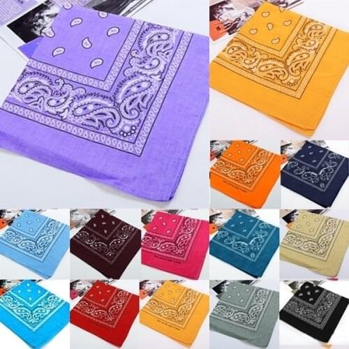 Paisley Square Scarf Bandana Head Wrap Wristband Women Men Street Hip Hop Headband Cotton Wrap kerchief for Women Hair Hoops