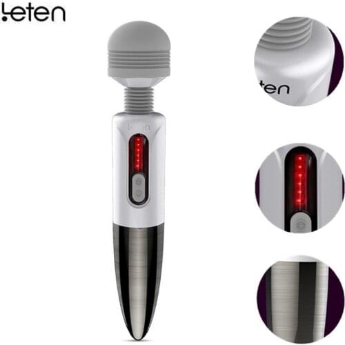 Leten Vibrator masturbation huge head Rechargeable Sexo Heating AV Magic Wand Nipple Clitoris StimulatorSex Toys for Woman