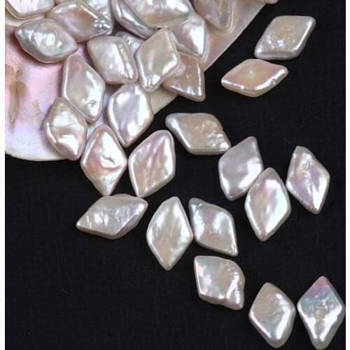 Natural White Color Diamond Shape Good Quality Freshwater Pearl Loose Bead