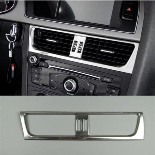 Stainless Steel Center Console Air Outlet Frame Decoration Cover Trim For Audi A4 B8 2013-2016 LHD Car Interior Accessories