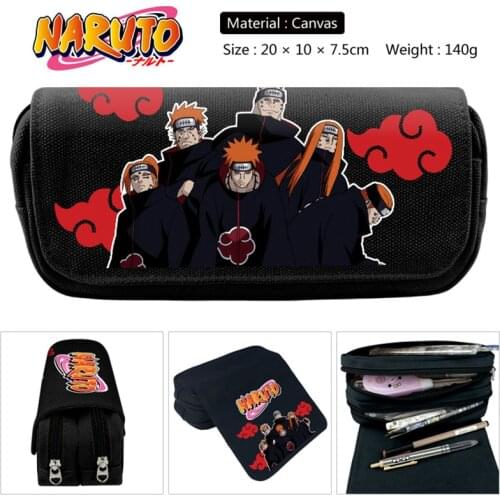 New Naruto Anime Pencill Case School Cartoon Black Pen Bag School Supplies Stationery Schoolbag Birthday Party Learning package