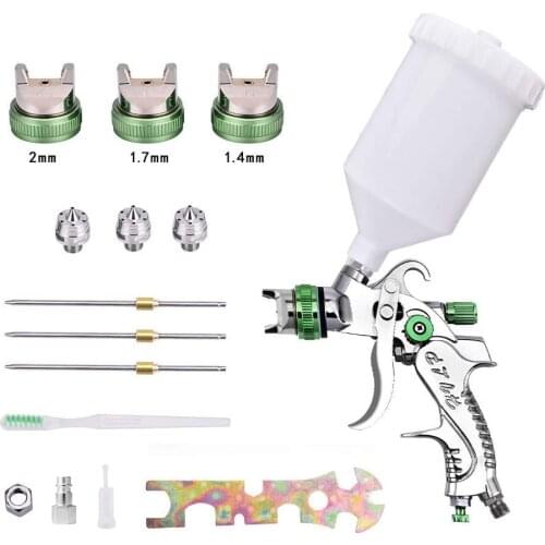 New Professional Gravity Feed HVLP Spray Gun Fluid Tip 1.4/1.7/2mm Car Sprayer Painting Tool High Atomization Air Paint Sprayer