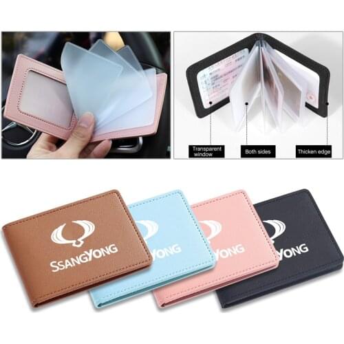 New Style Credit Card Holder Driving License Wallet RFID Bag for Ssangyong kyron rexton korando actyon PU Leather Bag