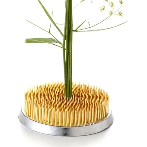 Brass Art Fixed Tools Flower Arrangement Insert Base Ishizaki Kenzans Pin Art Fixed Tools 4sizes Round Japanese Flower Holder