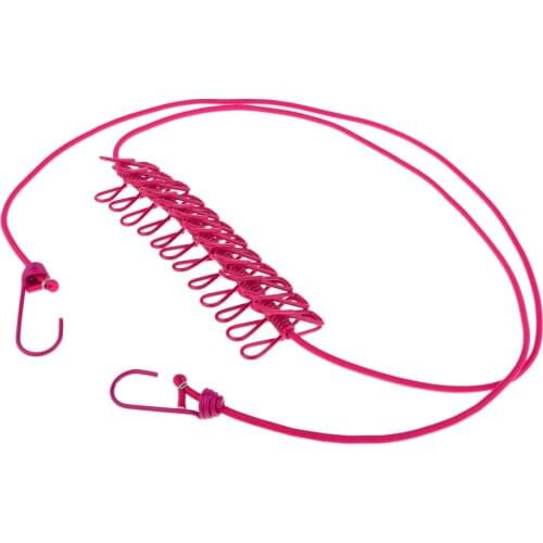 Outdoor Camping Tent Lamp Chain Clothesline Lanyard with 12 Clamp Clips Hook