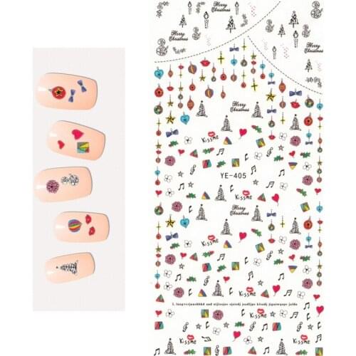 WATER TRANSFER DECAL NAIL STICKER CARTOON ANIMATION jewelry EAR DROP BLACK FLOWER LACE FRENCH SMILE YE405-410