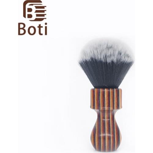 Boti Brush- Annual ring handle and Tuxedo Synthetic Hair Knot Thin Hair Whole Brush Handmade Shaving Brush Mens Beard Tool
