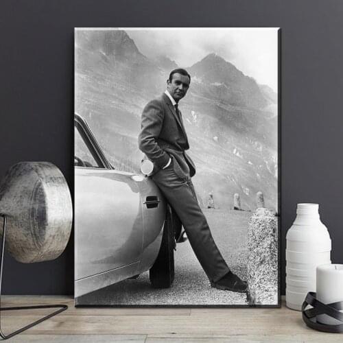 SEAN CONNERY. 007, JAMES BOND GOLDFINGER 1964, GOLDFINGER DIRECTED MOVIE Art Print poster on canvas for wall decoration