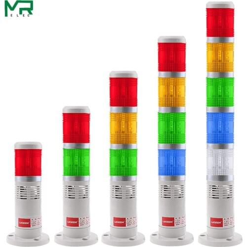 LED With buzzer Industrial red Yellow green Signal Tower Warning Lamp Alarm Apparatus 12V 24V 110V 220V 1 ~ 5 floors Option