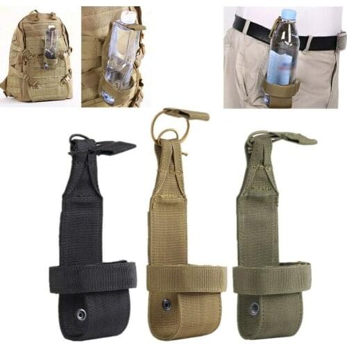 Outdoor Minimalist Tactical Molle Water Bottle Holder Nylon Belt Carrier Pouch Travel Kits Bag for Hiking Camping