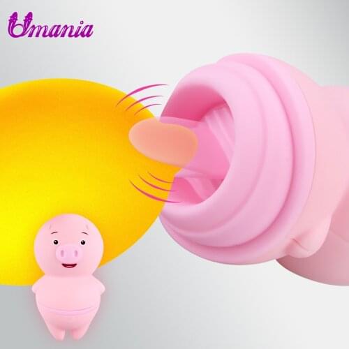 Licking Vibrator for Women Cute Pink Pig Tongue Vibrator Powerful Sex Toy Clitoris Nipple toys Vagina Erotic Toys for Adults