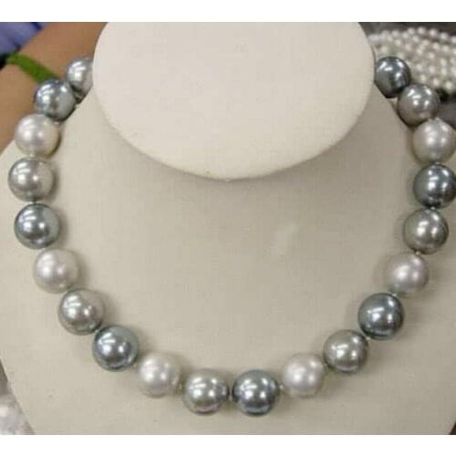 Jewelry Wholesale price10mm multicolor south sea shell pearl necklace 17" AAA