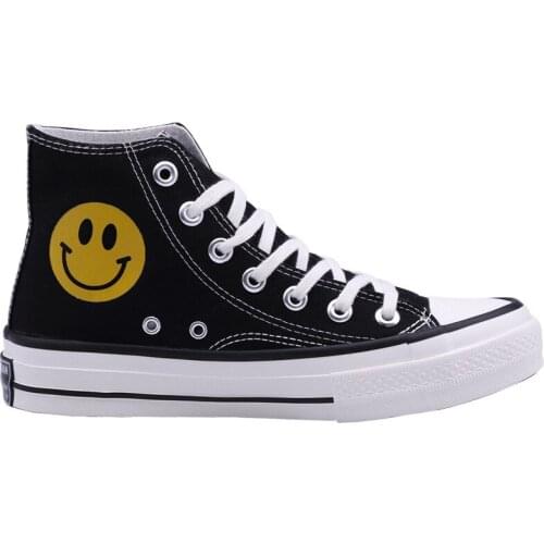 Cute New Arrival Fashion Women Flat Sneakers High Top Unisex Canvas Shoes Rubber Waterproof Summer Flats for Couple