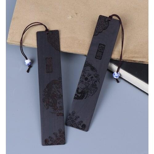 1 pc Chinese style retro bookmarks ebony sandalwood wood quality, exquisitely carved high-quality stationery bookmarks