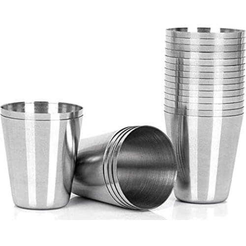 15 Pcs Stainless Steel Shot Glasses Drinking Vessel 30Ml Camping Travel Coffee Tea Cup for Whiskey Tequila Liquor