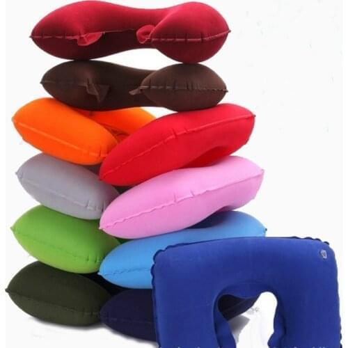 2@#Car Neck Pillows Both Side Single Headrest Universal Easy Carry Filled Fiber Universal Neck Protection Inflation U-shaped