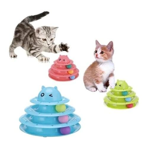 3 layer Cat-Head Toy Bulk Cat Play Castle Ball Kovalama