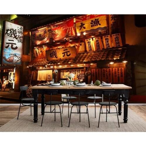 Japanese style street night 3d wallpaper mural papel de pared,living room sofa TV wall kitchen wall papers home decor restaurant