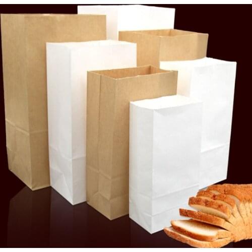 50/100 kraft paper bags biscuit candy baking sandwich bread bag recyclable takeaway bag wedding supplies gift bag