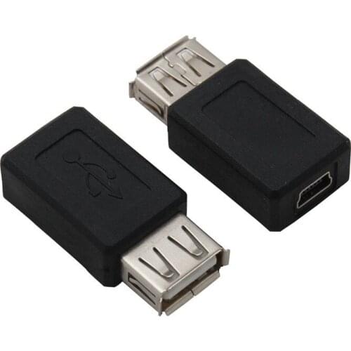 50pcs/lot USB 2.0 A Female to USB B Mini 5 Pin Female Adapter Converter
