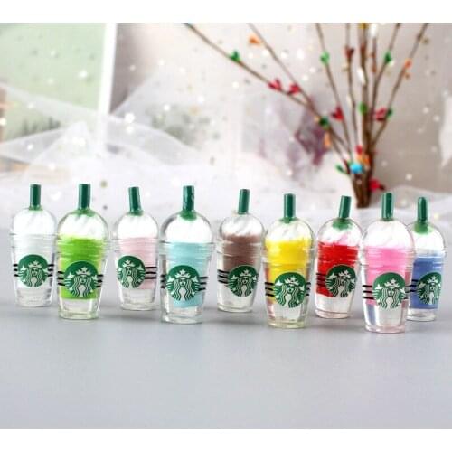 6PCS/LOT 1/6 Miniature Dollhouse Ice Cream Coffee Cup Drink Mini Doll Food Play Kitchen Set for Kids Toy Accessories