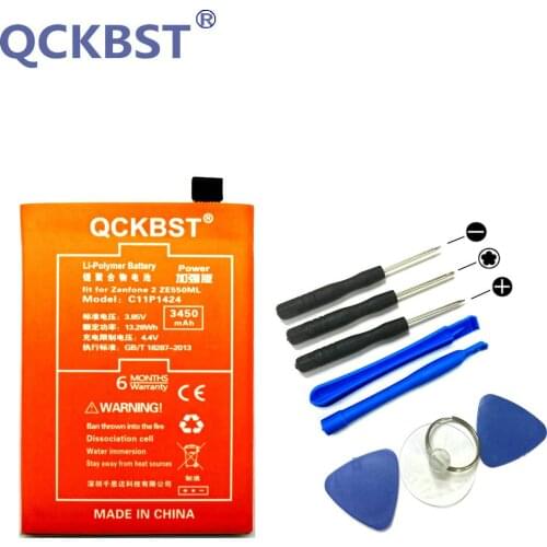 New 3450mAh Phone Batteries C11P1424 Battery For Asus Zenfone 2 Battery Zenfone2 ZE551ML ZE550ML 5.5 inch + Tracking Code