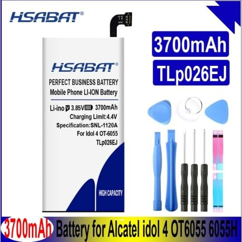 HSABAT 3700mAh TLp026EJ Battery For Alcatel idol 4 OT6055 6055H 6055Y 6055U 6055 6055K 6055B