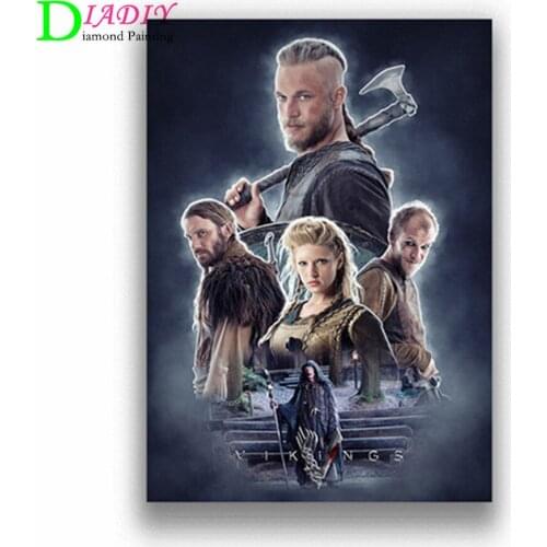 Diamond cross stitch classic TV show showcasing Viking rhinestone DIY Mosaic diamond embroidery selling home decor