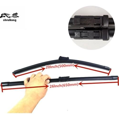 Free shipping 2pcs/lot Wiper blades for 2012-2017 Audi A6 C7 4G 26"+20" Car Accessories Soft Rubber Car Windshield Wiper blades