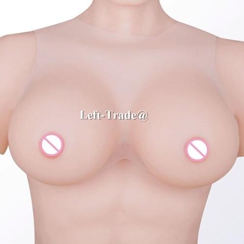 Large D cup white strap on silicone breast forms d cup fake boobs for men cosplay