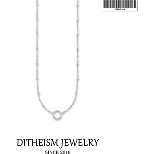 Link Chain Necklace Round Circle, 2020 Spring Brand New Fashion 925 Sterling Silver Jewelry Trendy Gift For Women Girl