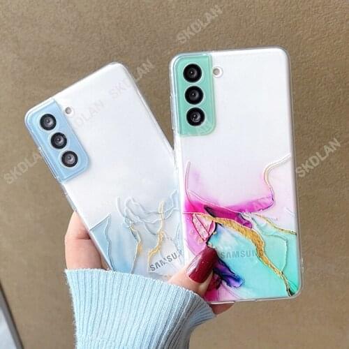 Phone case for Samsung Galaxy S21 FE S21 Ultra A32 A52 Watercolor Painting Phone cover for Samsung S21 A22 Soft TPU Clear Cover