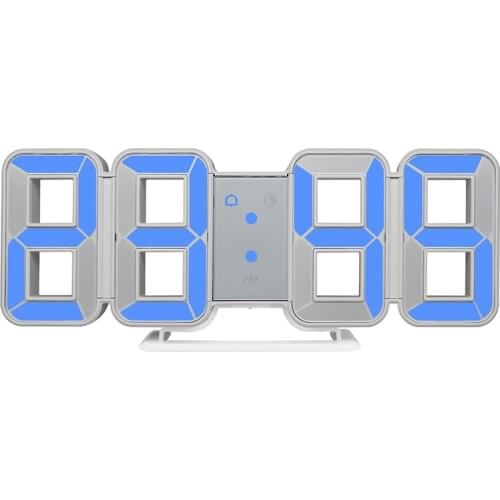 Digital Wall Clock Alarm Calendar Temperature Watch Bright Adjustment 3d LED Time Electronic Clocks Desk Table Home Decoration