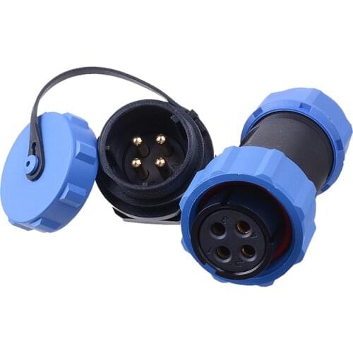 CNLEIFU SP21 30A Power Connector IP68 2 3 4 5 7 9 12 Pin Welding Cable Waterproof Electrical Female Plug Male Socket Panel Mount