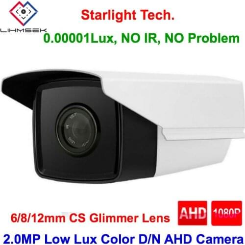 Lihmsek 2 Megapixel AHD Starlight Camera Color Image Day and Night HD AHD 1080P CCTV Camera Surveillance with 6/8/12mm CS Lens