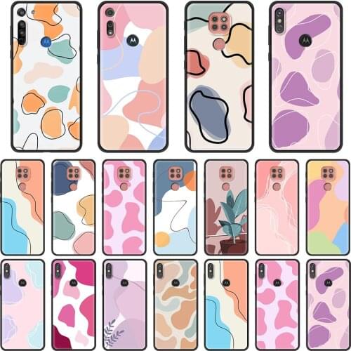 Phone Case for Moto G8 G9 Play E7 Plus Power Lite One Fusion E6s Edge G Stylus Soft Cover Coque Art Retro Abstract Geometry