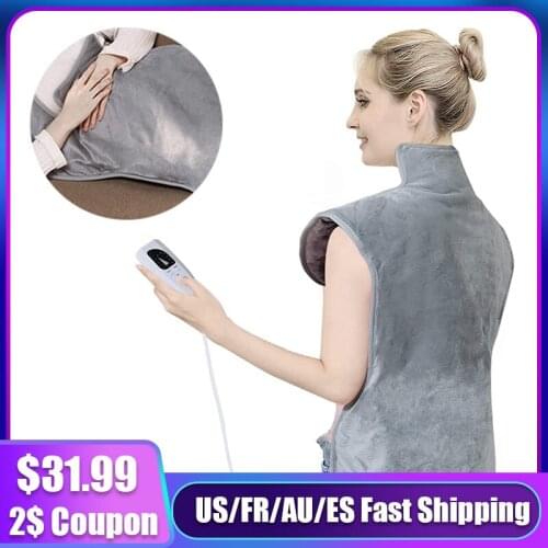 Heating Pad for Back & Neck Heat Therapy for Muscle Pain Fast Heating with 6 Temperature Washable Auto Shut Off