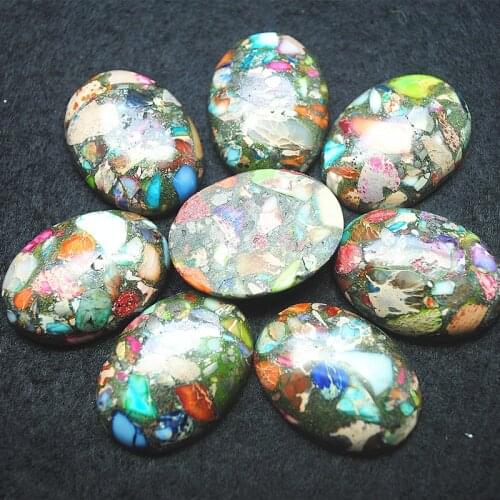 3pcs nature stone cabochons loose beads oval shape NO HOLE size 18x25mm 20x30mm 22x30mm 30x40mm mulit colors imperial jasperr