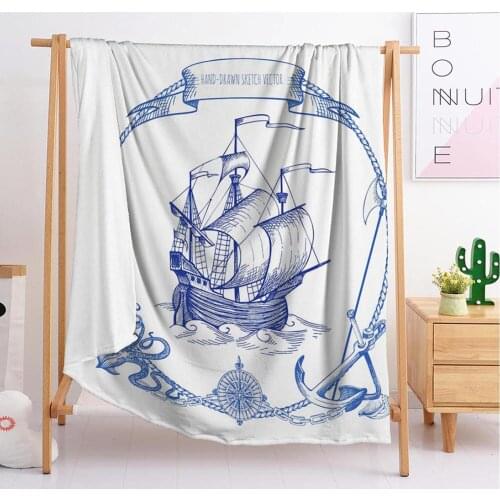 2020 new white sailing boat extra large custom blanket weighted blanket sofa blankets blankets for beds throw blanket bedding