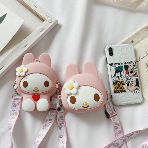 New Silicone Shoulder Bags Women Cute Cartoon Kitty Cat Change Purse Girls Earphone Messenger Bags Clutch Handbag Tote Bags