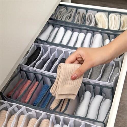 Closet Organizer Foldable Storage Box Underwear Socks Bra Nylon Divider Box Wardrobe Drawer