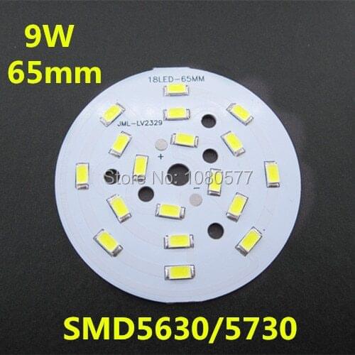 10pcs LED 9W SMD 5730 Plate 65mm 18 LEDs High Brightness Lamp Panel For Energy Saving Lamp DIY