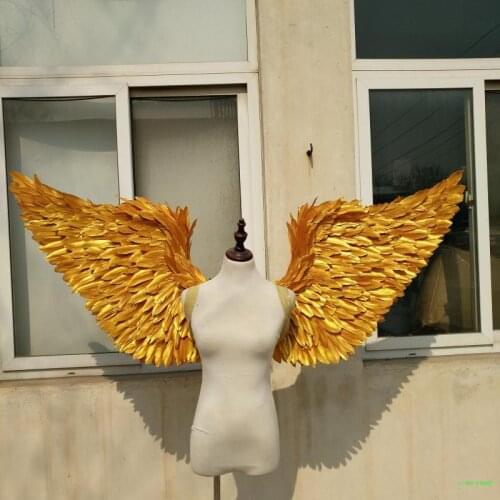 Baby Adults Photography Magazine Shooting Big Creative Props Feather Craft Gold Angel Wings 130*78CM