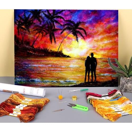 Natural Scenery Romance Pre-Printed 11CT Cross-Stitch Complete Kit Embroidery DMC Threads Knitting Painting Floss