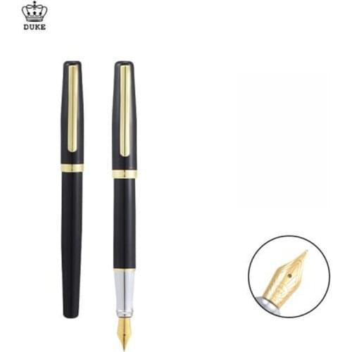 Duke 209 Black Stainless Steel Fountain Pen Various Color Iridium Medium Nib 0.7mm Gift Pen For Office Home School
