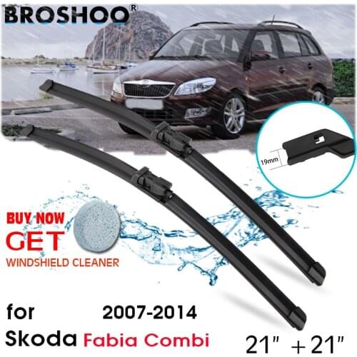 Car Wiper Blade Window Windscreen Windshield Wipers Blades Push Button Auto Accessories For Skoda Fabia Combi 21"+21" 2007-2014