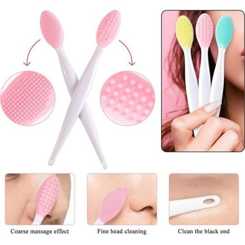 Beauty Skin Care Wash Face Silicone Brush Exfoliating Nose Clean Blackhead Removal Brush Tool Facial Cleansing Nose Clean Brush